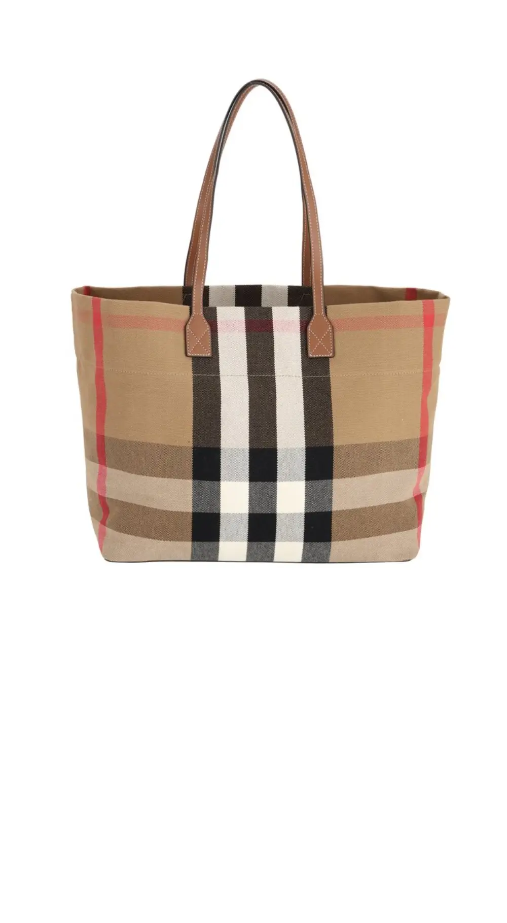 체크 미디엄 토트백 - 이미지 2