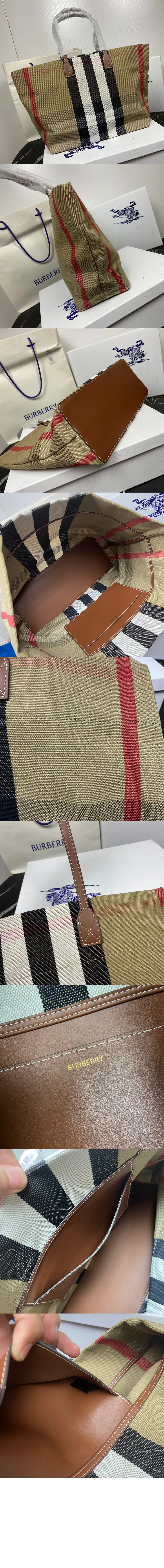 체크 미디엄 토트백 - 이미지 3