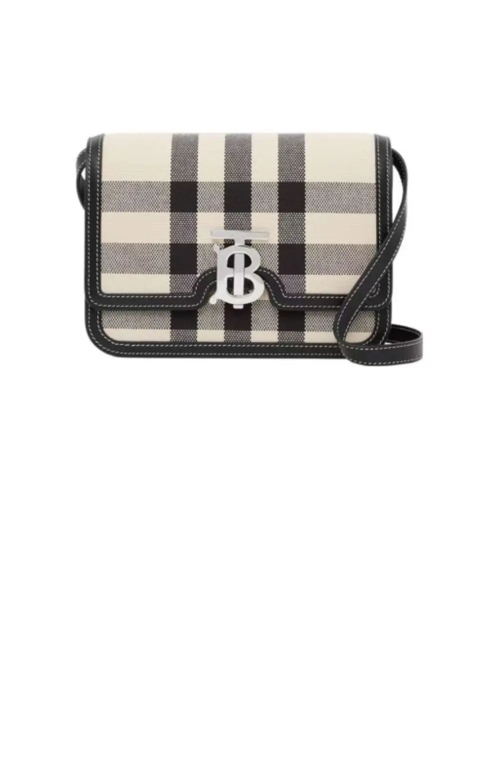 버버리 스몰 체크 캔버스 TB백 - 이미지 3