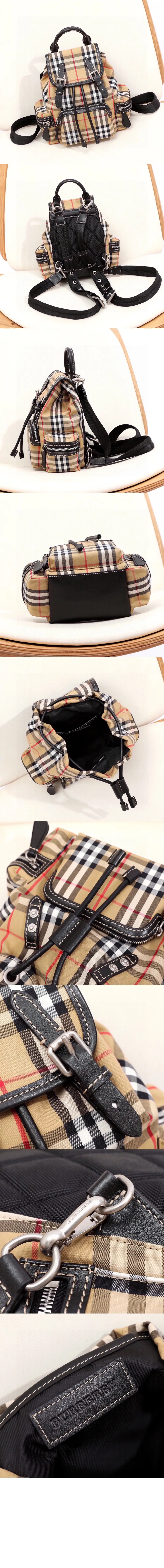 버버리 체크 포켓 스몰 백팩 - 이미지 3